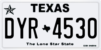 TX license plate DYR4530