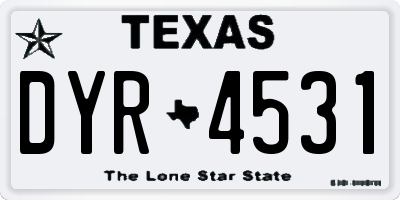 TX license plate DYR4531