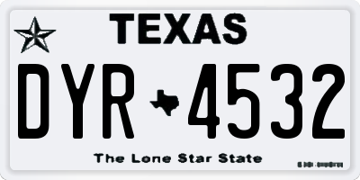 TX license plate DYR4532