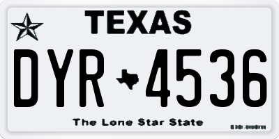TX license plate DYR4536