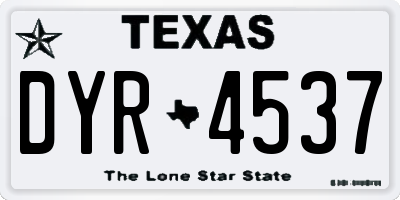 TX license plate DYR4537