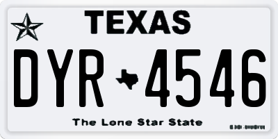 TX license plate DYR4546