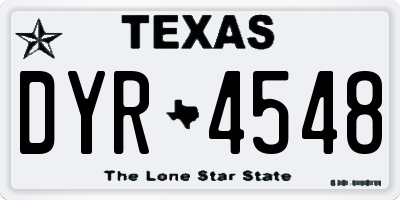 TX license plate DYR4548