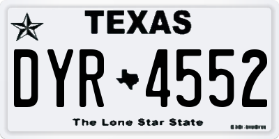TX license plate DYR4552