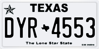 TX license plate DYR4553