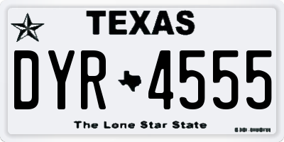 TX license plate DYR4555