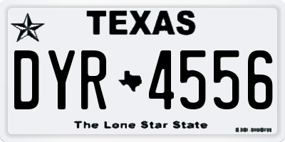 TX license plate DYR4556