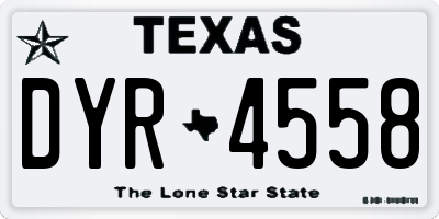 TX license plate DYR4558