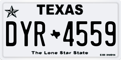 TX license plate DYR4559