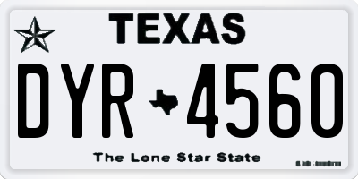 TX license plate DYR4560