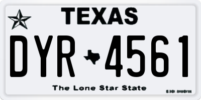 TX license plate DYR4561