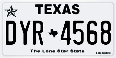 TX license plate DYR4568