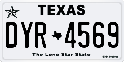 TX license plate DYR4569