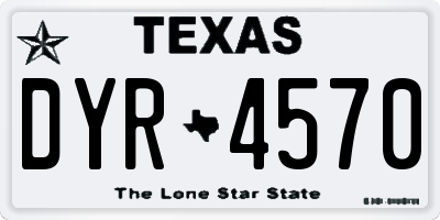 TX license plate DYR4570