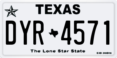 TX license plate DYR4571