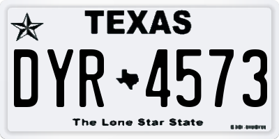 TX license plate DYR4573