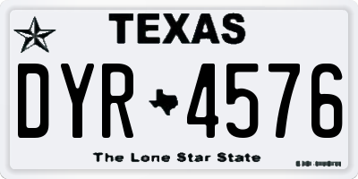 TX license plate DYR4576