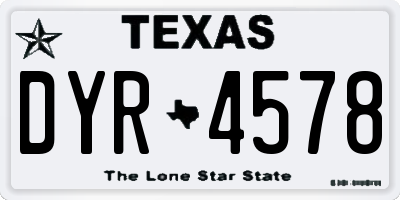 TX license plate DYR4578