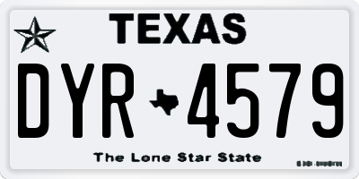 TX license plate DYR4579