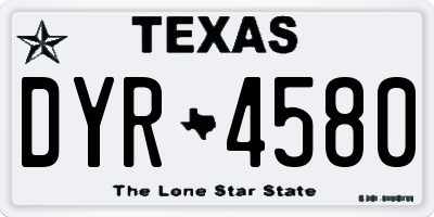 TX license plate DYR4580