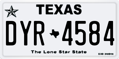 TX license plate DYR4584