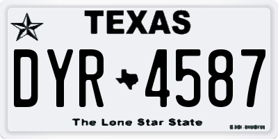 TX license plate DYR4587