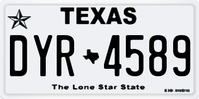 TX license plate DYR4589