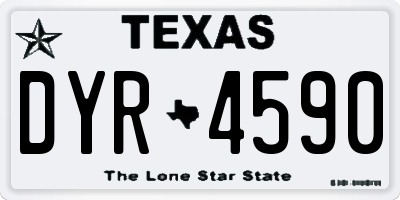 TX license plate DYR4590