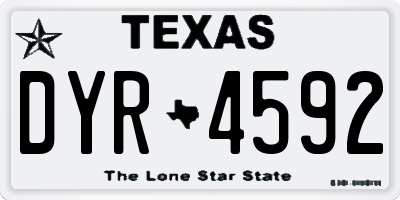 TX license plate DYR4592