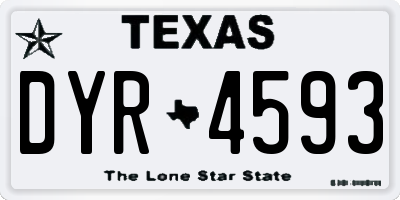 TX license plate DYR4593
