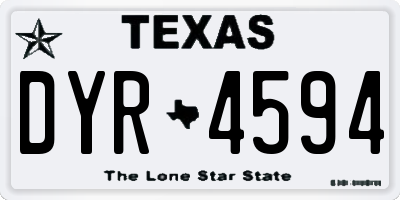 TX license plate DYR4594