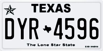 TX license plate DYR4596