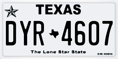 TX license plate DYR4607