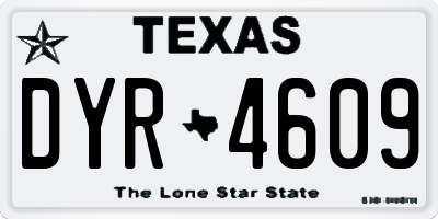 TX license plate DYR4609