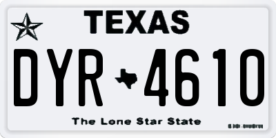 TX license plate DYR4610