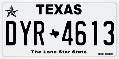 TX license plate DYR4613