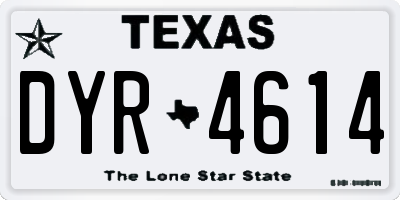 TX license plate DYR4614