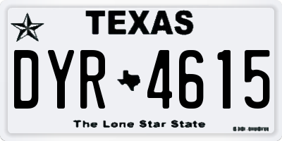TX license plate DYR4615