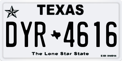 TX license plate DYR4616