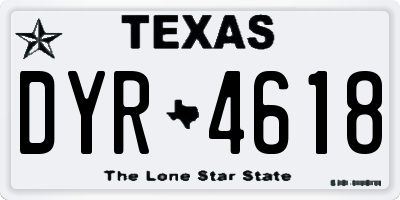 TX license plate DYR4618