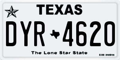 TX license plate DYR4620