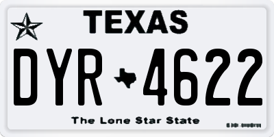 TX license plate DYR4622