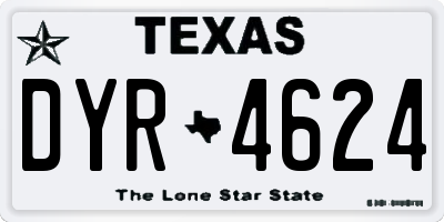 TX license plate DYR4624