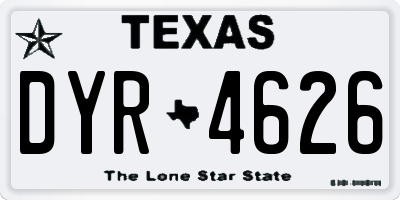TX license plate DYR4626