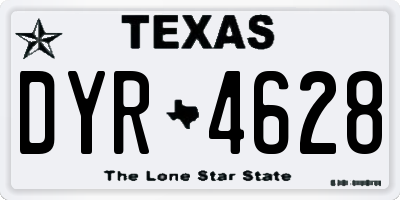 TX license plate DYR4628