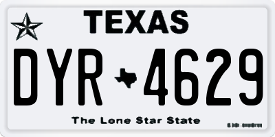 TX license plate DYR4629