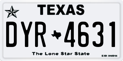 TX license plate DYR4631