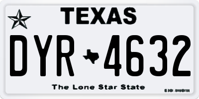 TX license plate DYR4632