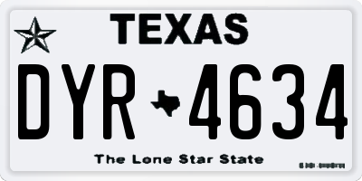 TX license plate DYR4634