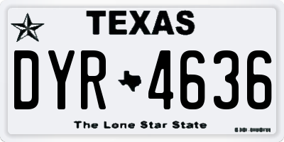 TX license plate DYR4636